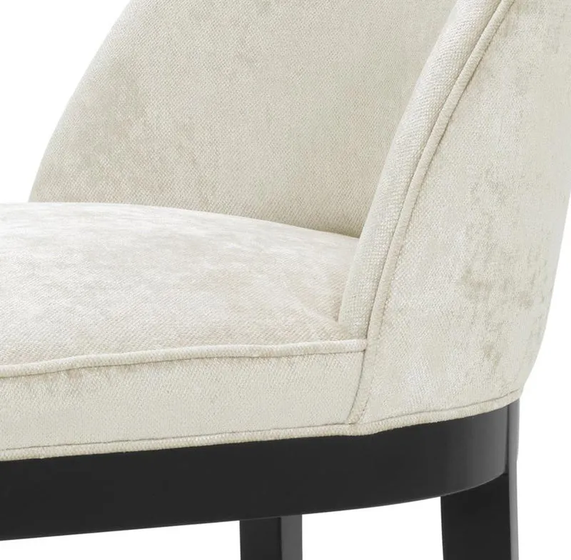 Casa Padrino Luxus Esszimmerstuhl Altweiß / Schwarz 55 x 61 x H. 84 cm - Luxus Möbel