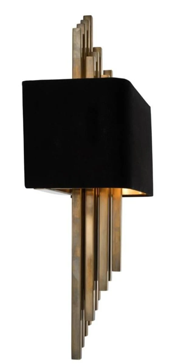 Casa Padrino Luxus Wandleuchte Vintage Messing / Schwarz 31 x H. 59 cm - Hotel & Restaurant Möbel