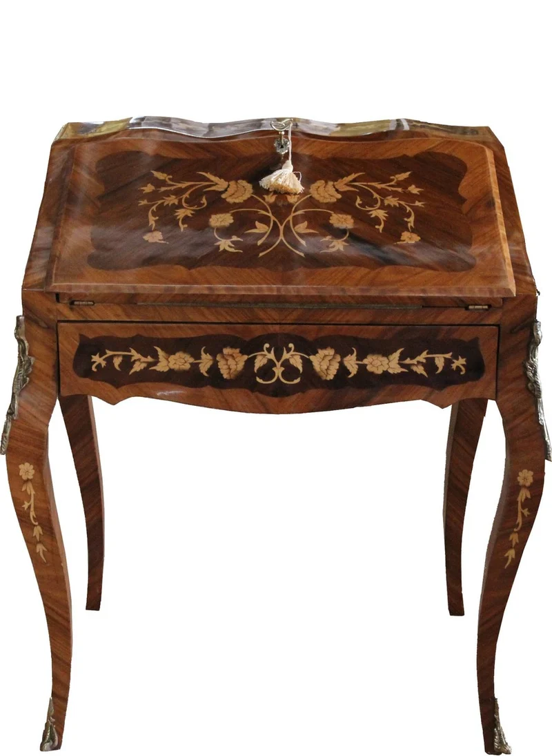 Casa Padrino Barock Sekretär Mahagony Braun B 70 x H 88 x T 53 cm- Sekretär Antik Stil