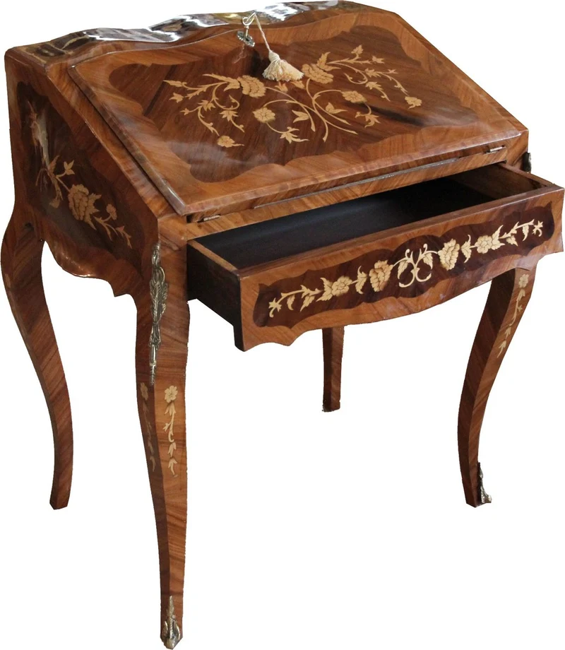Casa Padrino Barock Sekretär Mahagony Braun B 70 x H 88 x T 53 cm- Sekretär Antik Stil