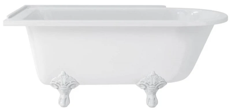 Casa Padrino Luxus Jugendstil Badewanne Weiß / Weiß 150 x 75 x H. 65 cm - Freistehende Retro Acryl Badewanne - Nostalgische Retro Badezimmer Möbel