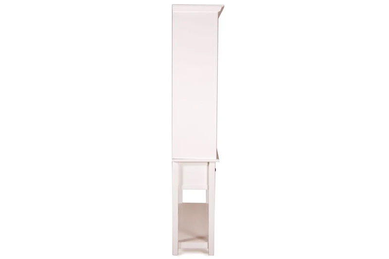 Casa Padrino Landhausstil Offener Schrank Antik Weiss mit drei Schubladen 158 x 40 x H. 220 cm - Wohnzimmerschrank im Landhausstil