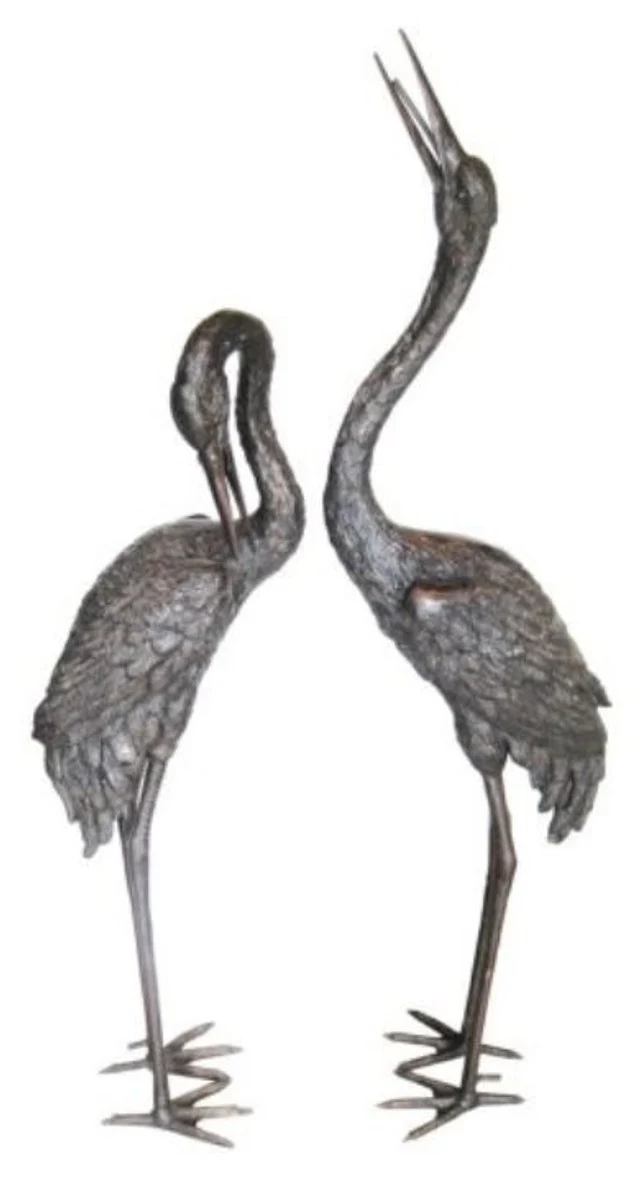 Casa Padrino Störche Bronzefiguren Antik Bronze - Luxus Deko Figuren Set