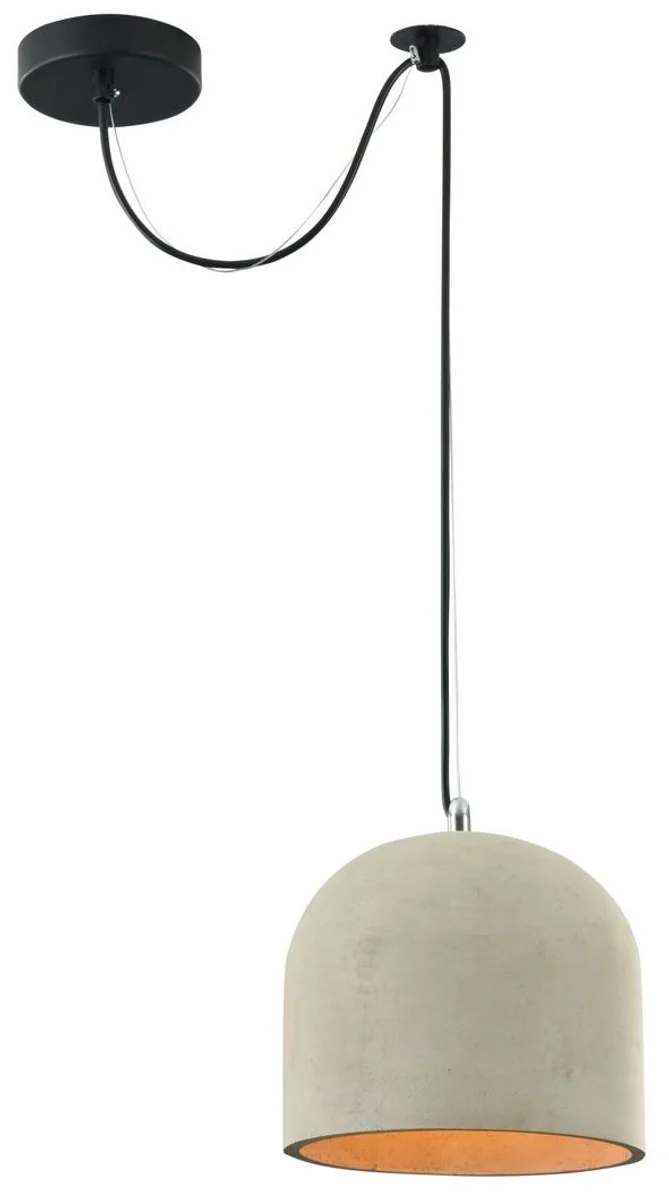 Casa Padrino Pendelleuchte Grau Ø 20 x H. 18 cm - Moderne Hängeleuchte mit Beton Lampenschirm
