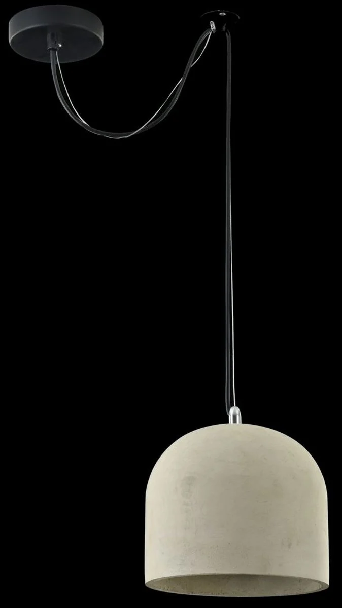 Casa Padrino Pendelleuchte Grau Ø 20 x H. 18 cm - Moderne Hängeleuchte mit Beton Lampenschirm