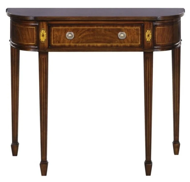Casa Padrino Jugendstil Mahagoni Konsole Braun 91 x 40 x H. 78 cm - Luxus Qualität