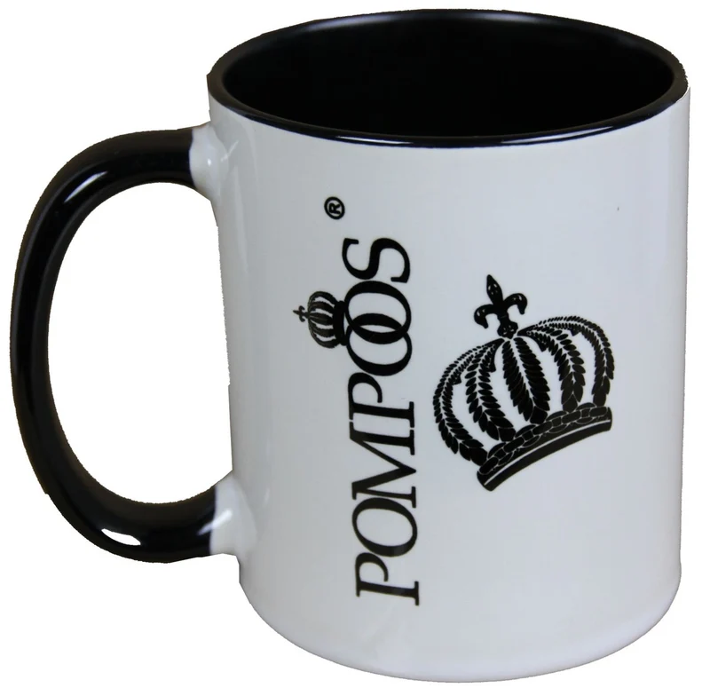 Casa Padrino Luxus Design Tasse Hund im rot-schwarzen Abendkleid von Harald Glööckler Pompöös, 9,5 x 8,5 cm