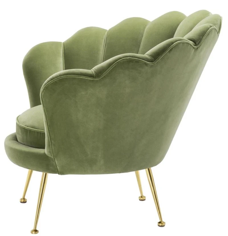 Casa Padrino Luxus Sessel Hellgrün / Messing 96,5 x 79 x H. 78 cm - Designer Hotel Möbel
