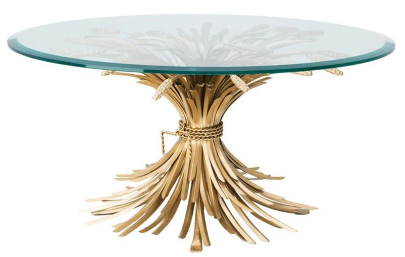 Casa Padrino Luxus Couchtisch / Wohnzimmertisch Antik Gold Ø 90 x H. 43 cm - Designermöbel