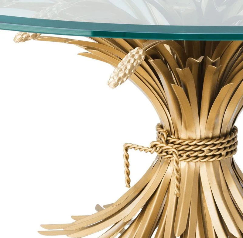 Casa Padrino Luxus Couchtisch / Wohnzimmertisch Antik Gold Ø 90 x H. 43 cm - Designermöbel