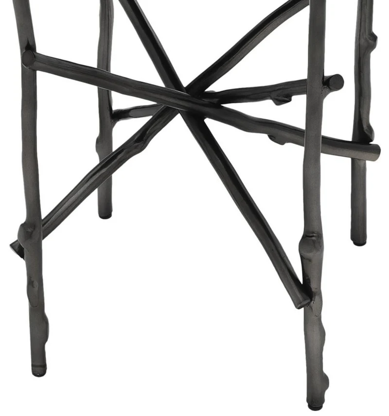 Casa Padrino Luxus Beistelltisch Bronze / Schwarz Ø 50,5 x H. 58,5 cm - Luxus Möbel