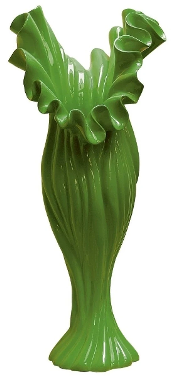 Casa Padrino Designer Blumenvase Grün B. 24 cm Höhe 60 cm - Dekovase