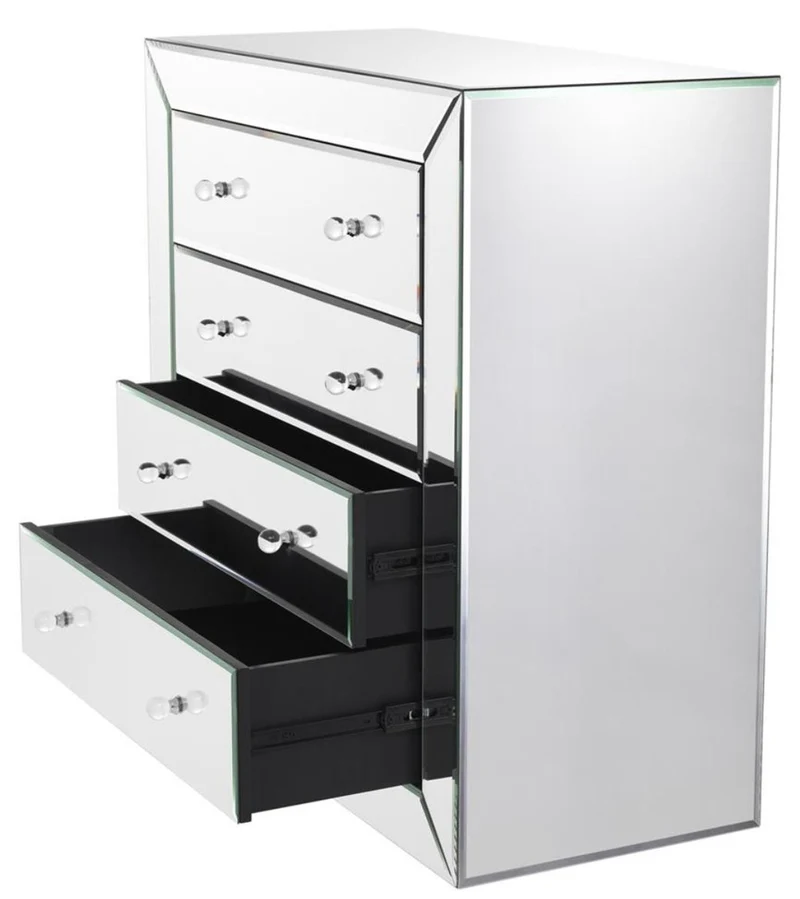 Casa Padrino Luxus Spiegelglas Kommode 100 x 47 x H. 100 cm - Hotel Möbel
