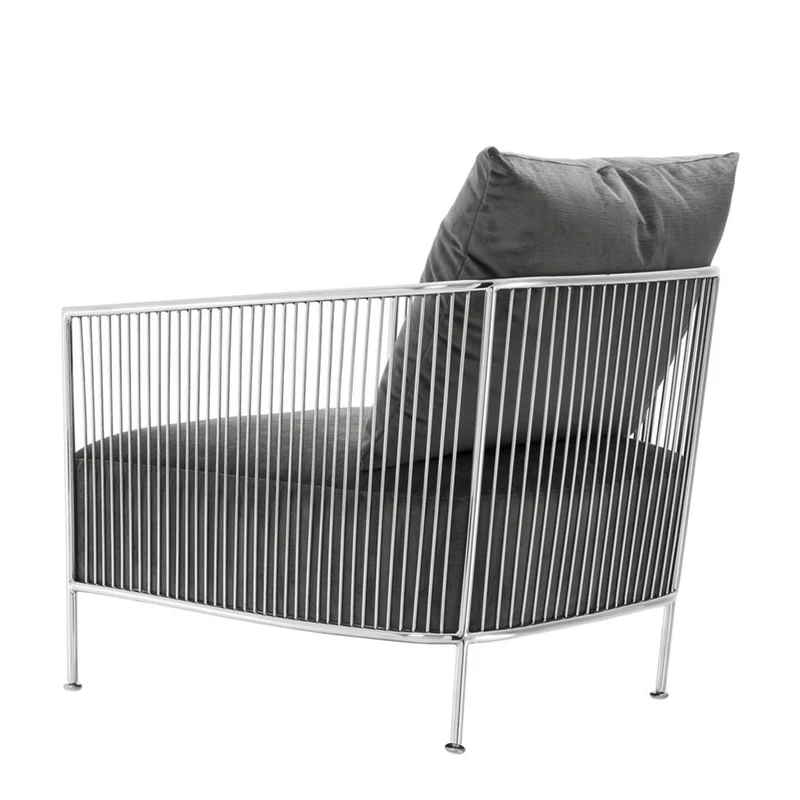 Casa Padrino Luxus Sessel Grau / Silber 69 x 77 x H. 78 cm - Designer Hotel Möbel