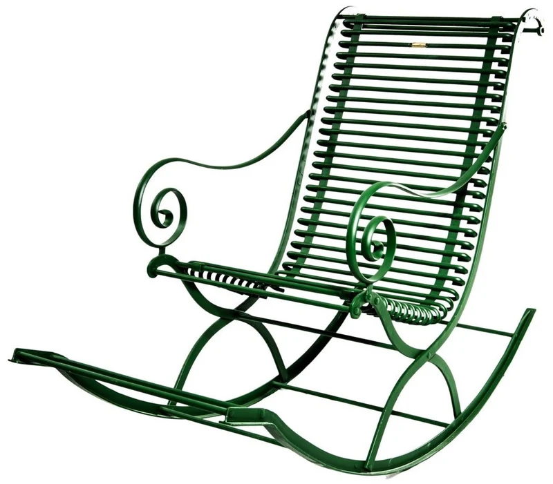 Casa Padrino Schmiedeeisen Garten Schaukelstuhl 55 x 150 cm - verschiedene Farben - Handgefertigte Gartenmöbel