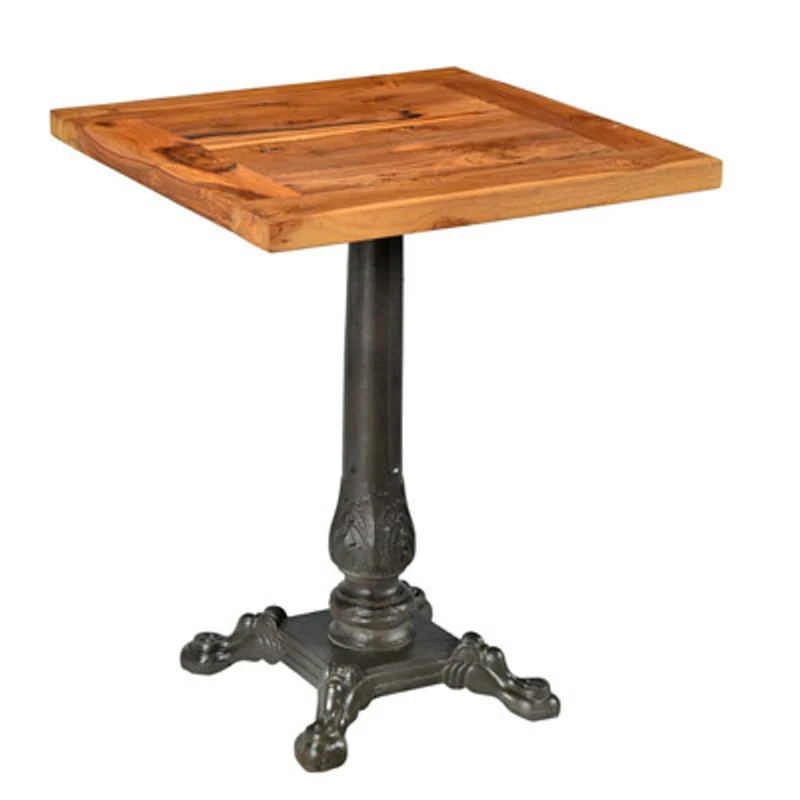Casa Padrino Jugendstil Luxus Tisch / Beistelltisch Teak Holz / Eisen 60 x 60 x H74 cm - Cafe Restaurant Möbel