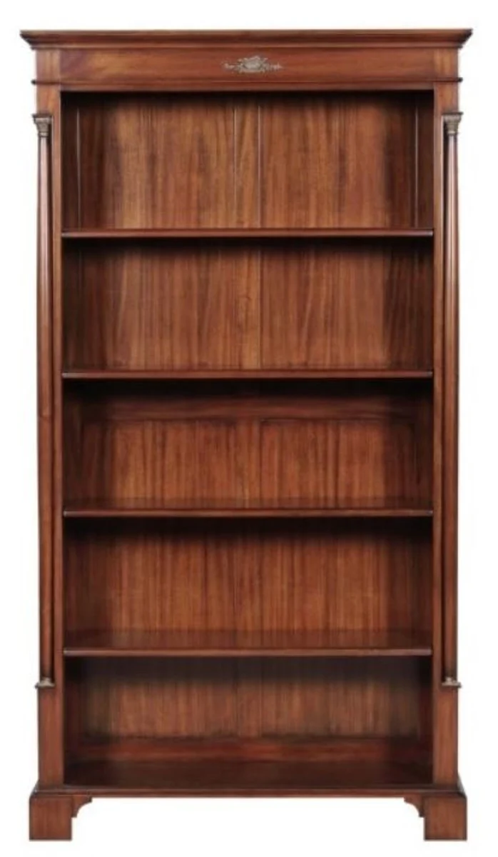 Casa Padrino Luxus Barockstil Bücherschrank / Regalschrank Braun 103 x 32 x H. 185,5 cm - Barock Wohnzimmermöbel