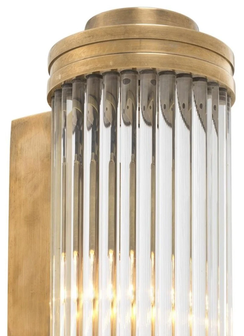 Casa Padrino Wandleuchte / Wandlampe Vintage Messing 11 x 14 x H. 60 cm - Luxus Kollektion