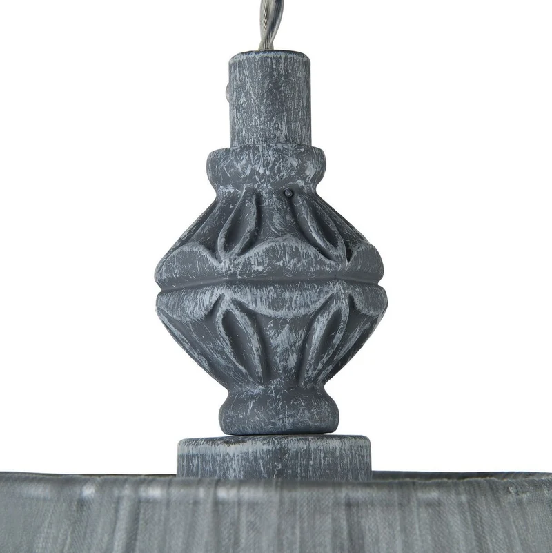 Casa Padrino Barockstil Hängeleuchte Antik Grau Ø 18 x H. 22 cm - Barock Hängelampe in Grau
