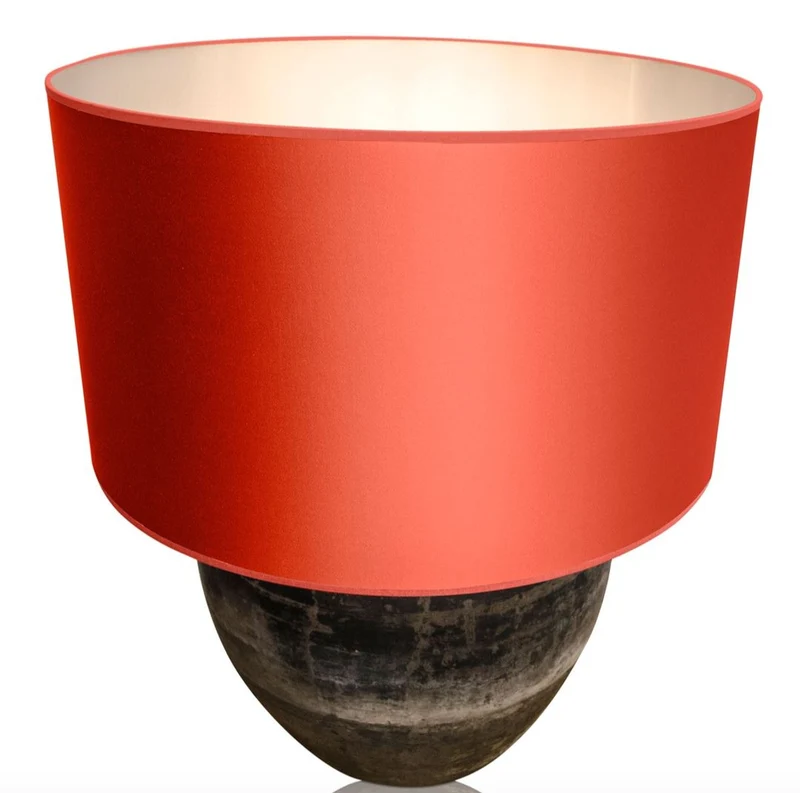 Casa Padrino Luxus Terracotta Tischleuchte Grau / Orange Ø 60 x H. 72 cm - Luxus Möbel
