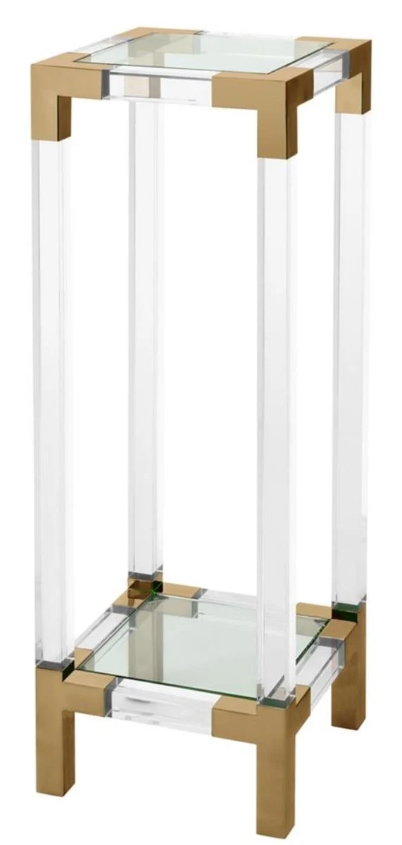 Casa Padrino Luxus Beistelltisch / Säule Messingfarben 35 x 35 x H. 100 cm - Designermöbel