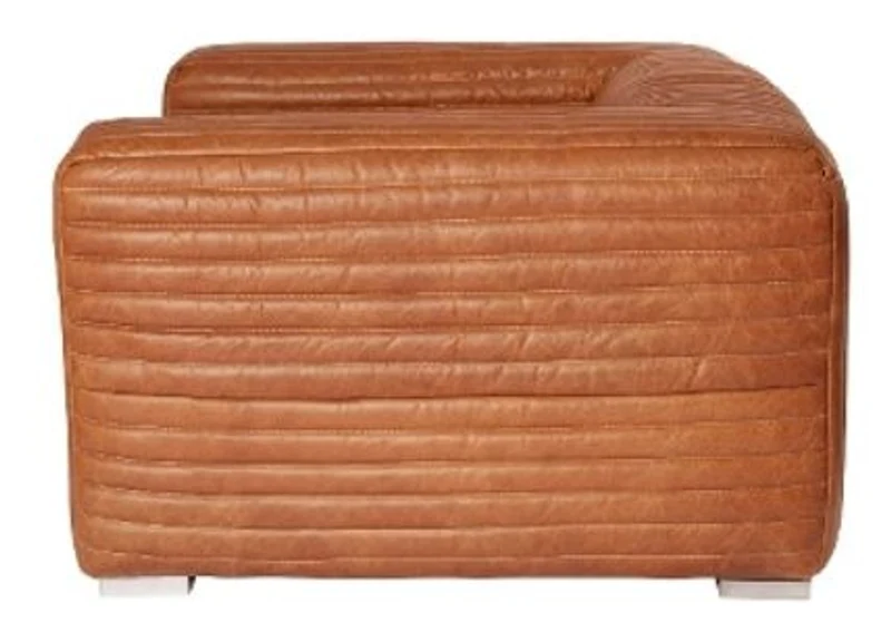 Casa Padrino Luxus Echtleder Sessel im englischen Stil Braun 127 x 110 x H. 67 cm