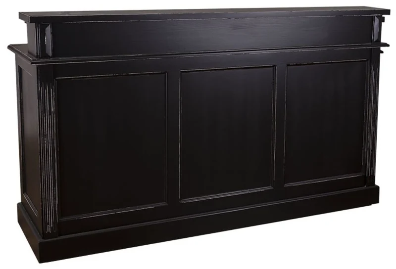 Casa Padrino Landhausstil Barschrank Antik Stil Schwarz 180 x 51 x H. 107 cm - Massives Möbelstück
