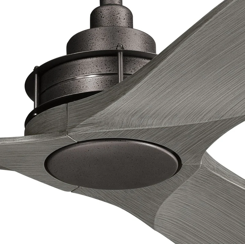 Casa Padrino Luxus Deckenventilator Schwarz / Grau 142 x H. 36 cm - Moderner Ventilator mit Fernbedienung - Luxus Qualität