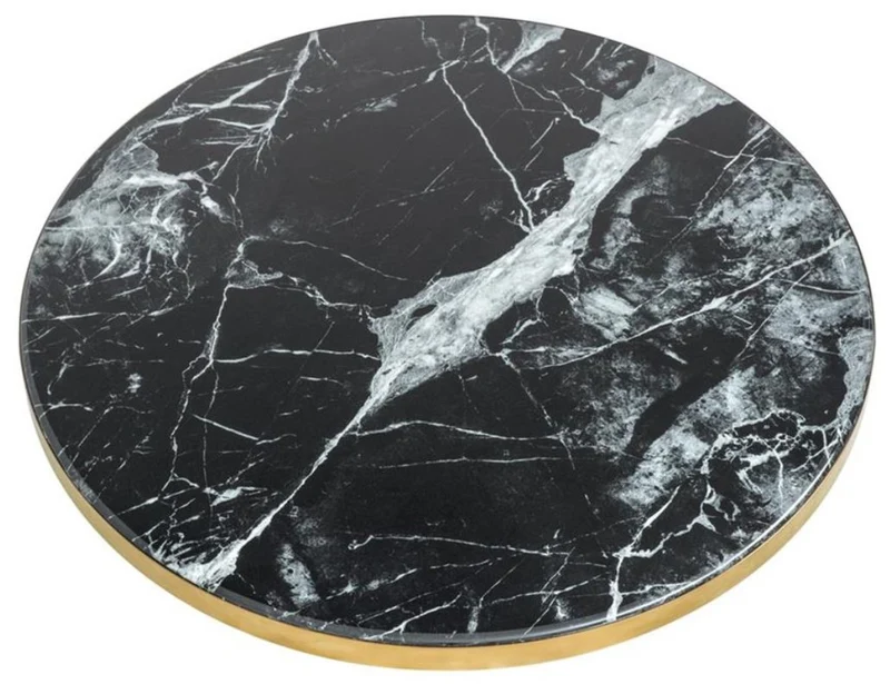 Casa Padrino Luxus Beistelltisch Schwarz / Messingfarben Ø 55 x H. 52,5 cm - Luxus Kollektion