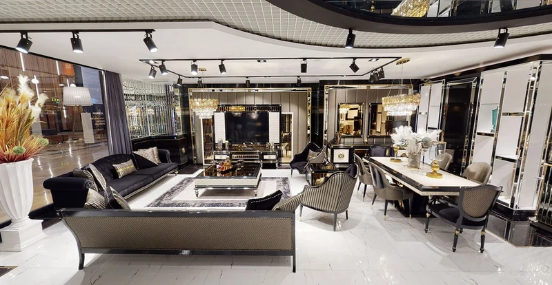 Casa Padrino Luxus Art Deco Couchtisch Schwarz / Cremefarben / Gold - Prunkvoller Massivholz Wohnzimmertisch - Luxus Art Deco Wohnzimmer Möbel