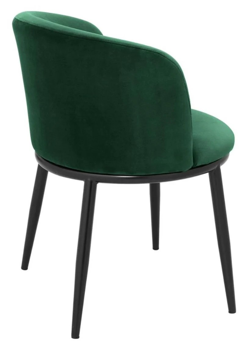Casa Padrino Luxus Esszimmerstuhl Set Grün / Schwarz 57 x 57 x H. 74 cm - Esszimmermöbel