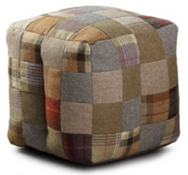 Casa Padrino Luxus Hocker Mehrfarbig 45 x 45 x H. 45 cm - Sitzhocker in Würfelform - Fußhocker - Wohnzimmer Möbel