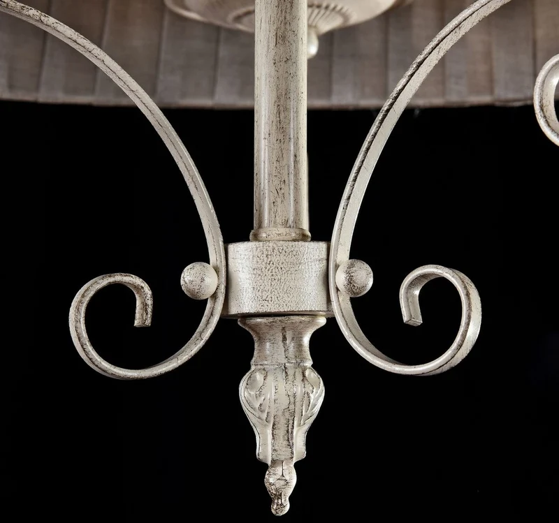 Casa Padrino Barock Kronleuchter im antiken Stil in Beige und Grau Ø 50 x H. 44 cm - Luxus Beleuchtung