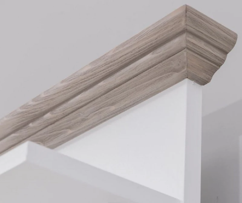 Casa Padrino Landhausstil Massivholz Garderobenschrank Weiß / Graubraun 79 x 41 x H. 210 cm - Wand Garderobe - Flur Schrank - Flurmöbel - Garderobenmöbel - Landhausstil Möbel