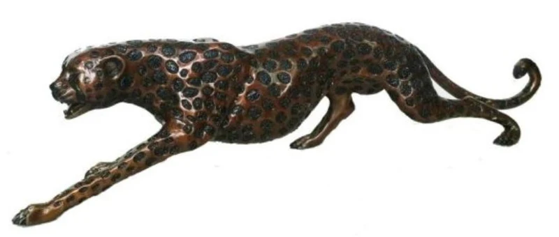 Casa Padrino Luxus Bronzefigur Gepard 115 x 17 x H. 26 cm - Luxus Qualität