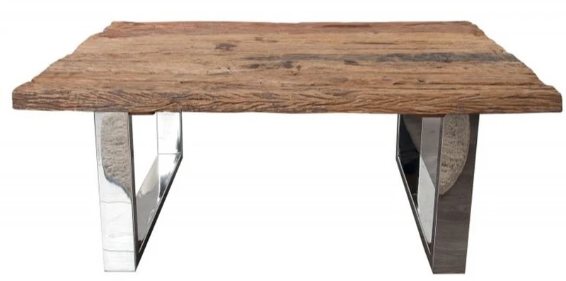 Casa Padrino Designer Massivholz Couchtisch Natur 110 x H. 45 cm - Salon Wohnzimmer Tisch