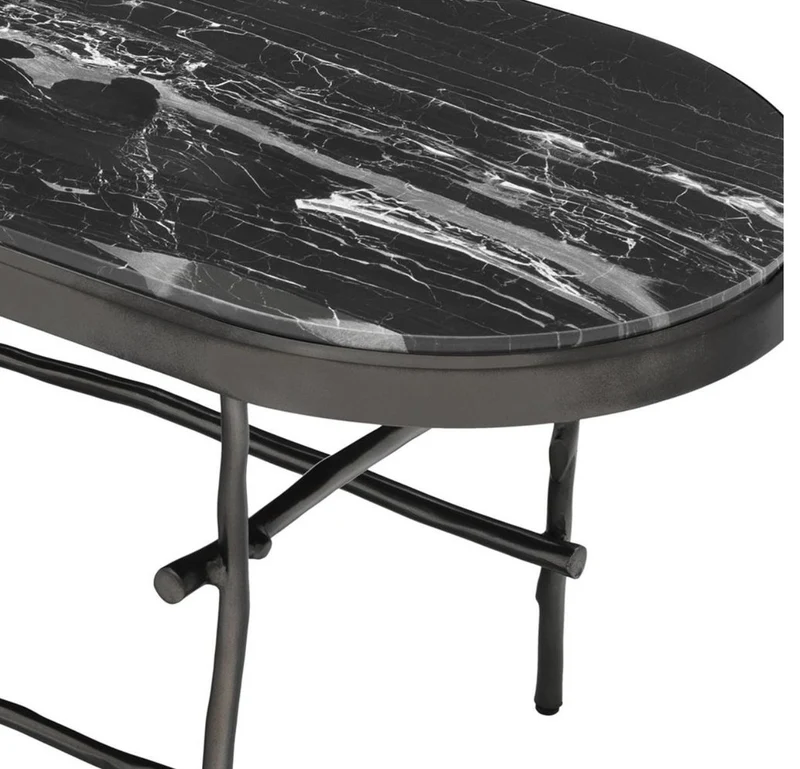 Casa Padrino Luxus Couchtisch Bronze / Schwarz 130 x 45 x H. 45,5 cm - Luxus Möbel
