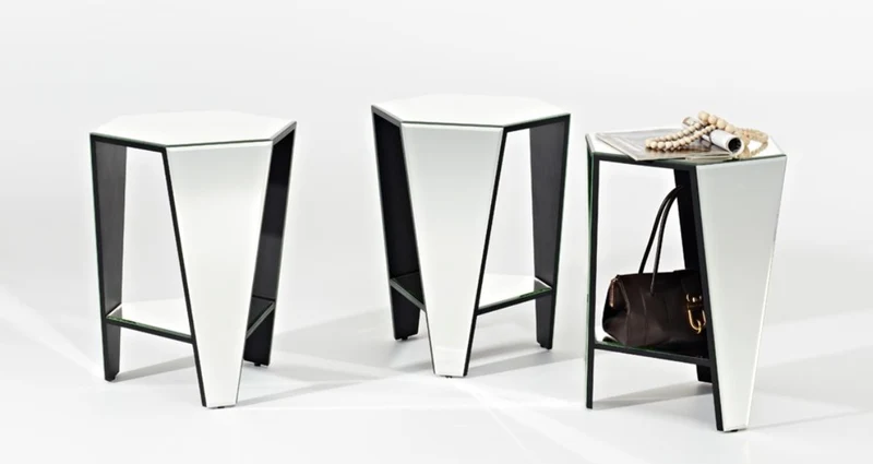 Casa Padrino Luxus Spiegelglas Beistelltisch 45 x 40 x H. 56 cm - Designermöbel