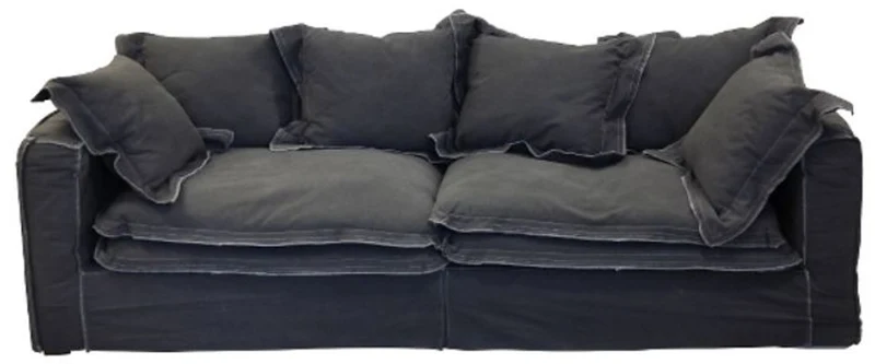 Casa Padrino Luxus Wohnzimmer Sofa Vintage Dunkelgrau 240 x 100 x H. 80 cm - Luxus Qualität