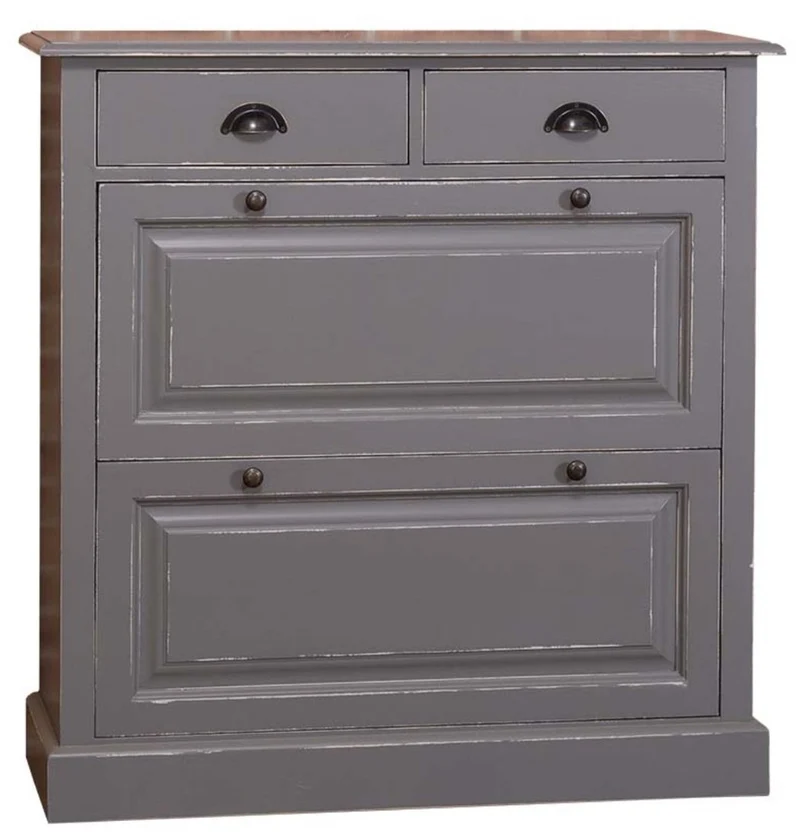 Casa Padrino Landhausstil Schuhschrank im Antik Stil Grau, 103 x 35 x H. 105 cm