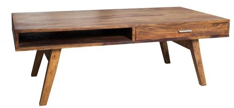 Casa Padrino Designer Massivholz Couchtisch Natur 120 x H. 40 cm - Salon Wohnzimmer Tisch
