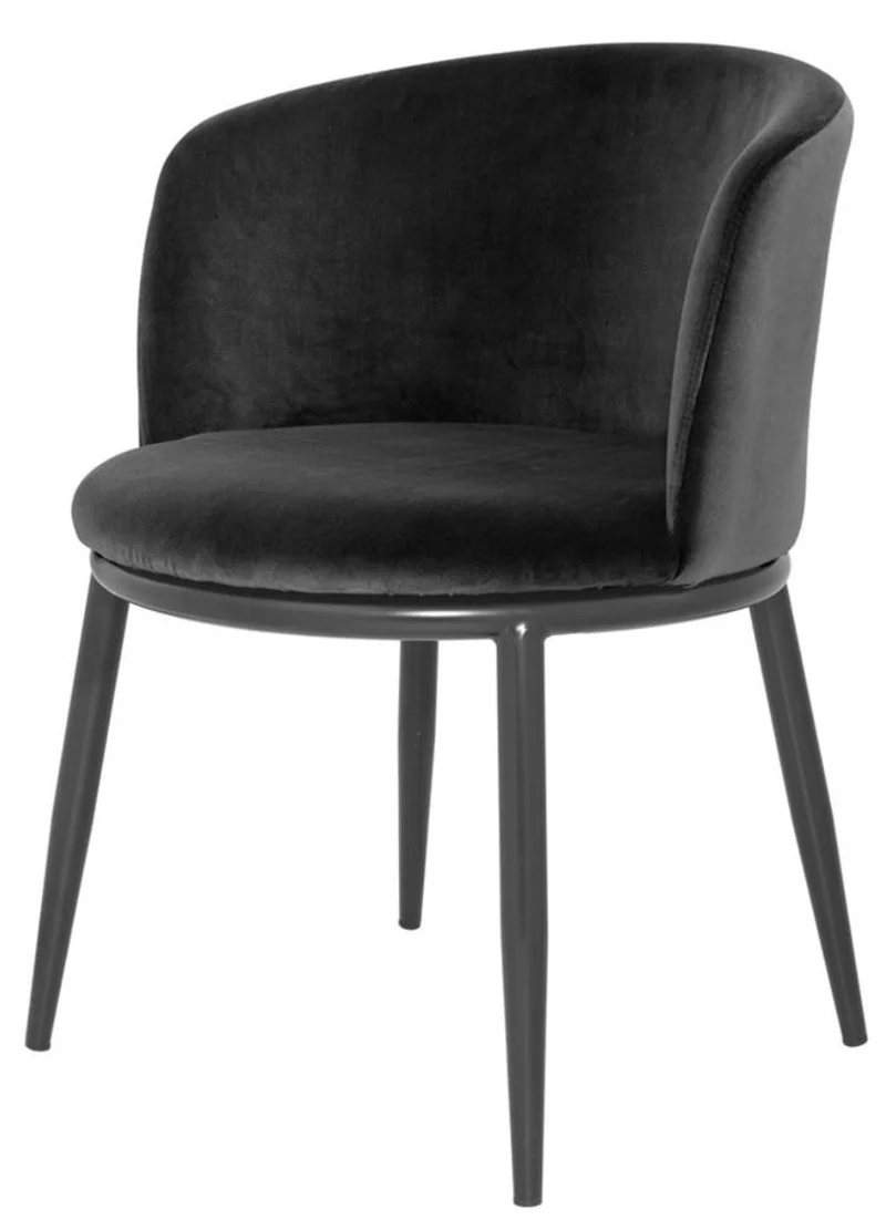 Casa Padrino Luxus Esszimmerstuhl Set Schwarz 57 x 57 x H. 74 cm - Esszimmermöbel