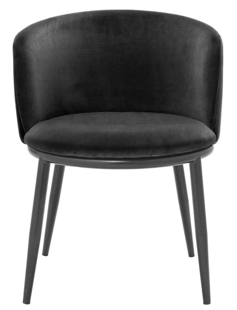Casa Padrino Luxus Esszimmerstuhl Set Schwarz 57 x 57 x H. 74 cm - Esszimmermöbel