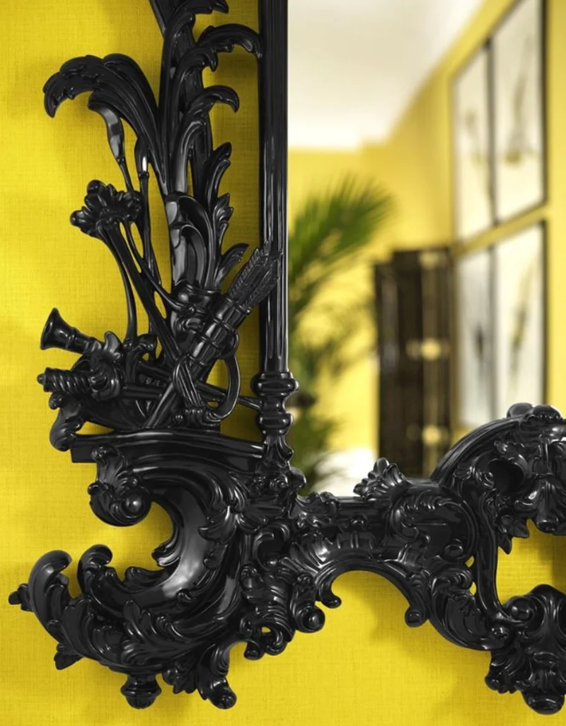Casa Padrino Luxus Barockstil Wohnzimmer Wandspiegel Schwarz 124 x H. 190 cm - Limited Edition
