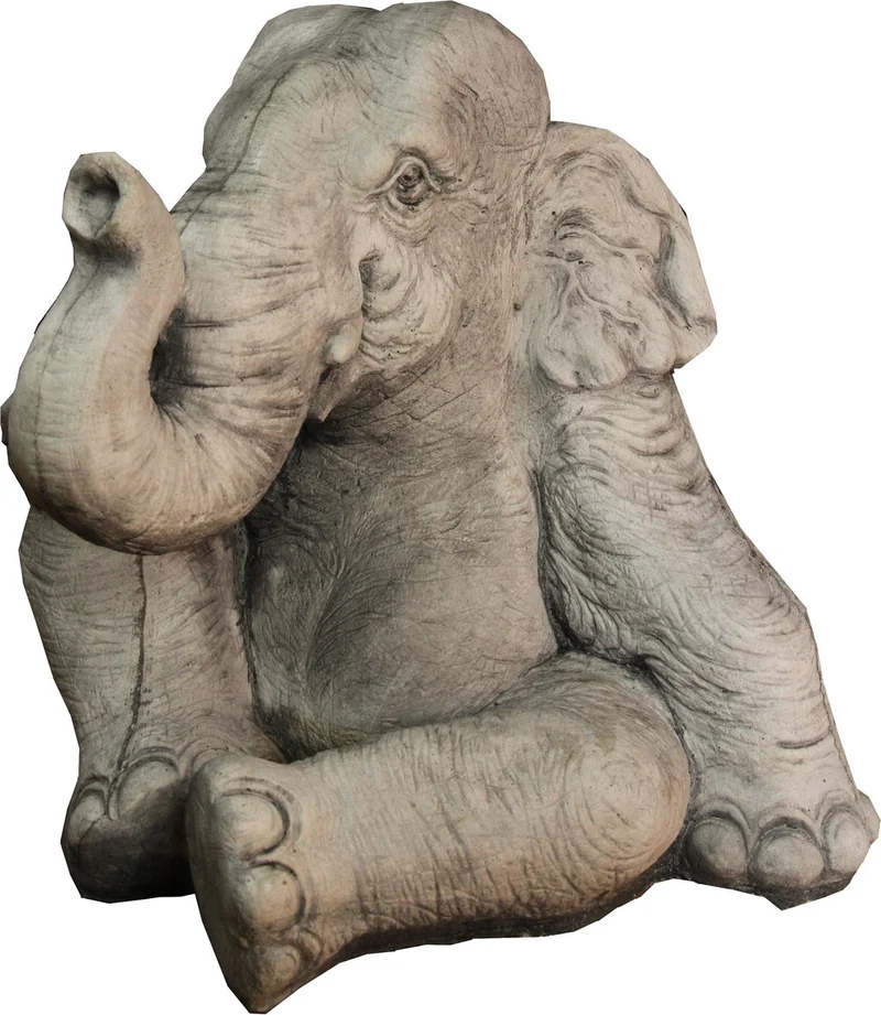 Casa Padrino Luxus Skulptur Elefant Zementgrau 55 x 53 x H. 53 cm - Limited Edition