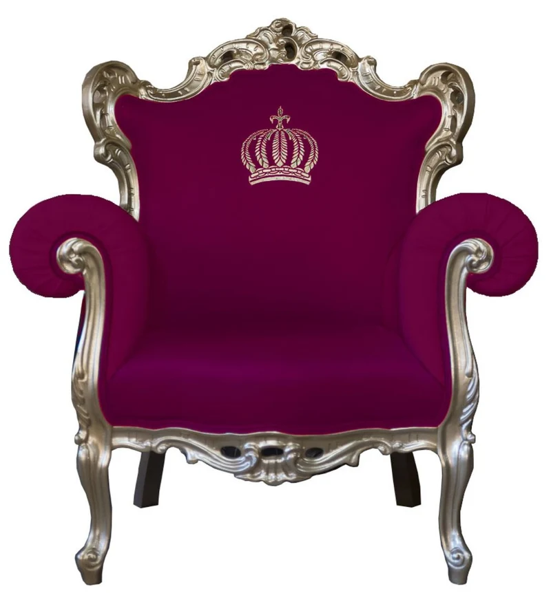 Casa Padrino Luxus Barock Sessel Pompöös von Harald Glööckler in Pink / Gold - 95 x 80 x 105 cm