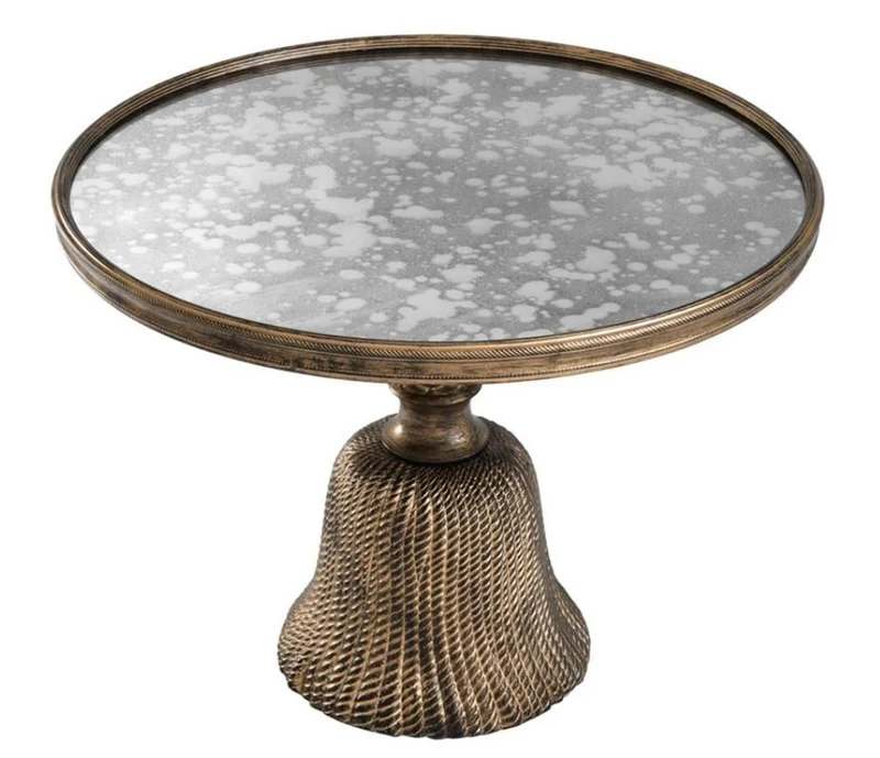 Casa Padrino Luxus Beistelltisch Antik Gold Ø 53,5 x H. 40 cm - Luxus Wohnzimmermöbel