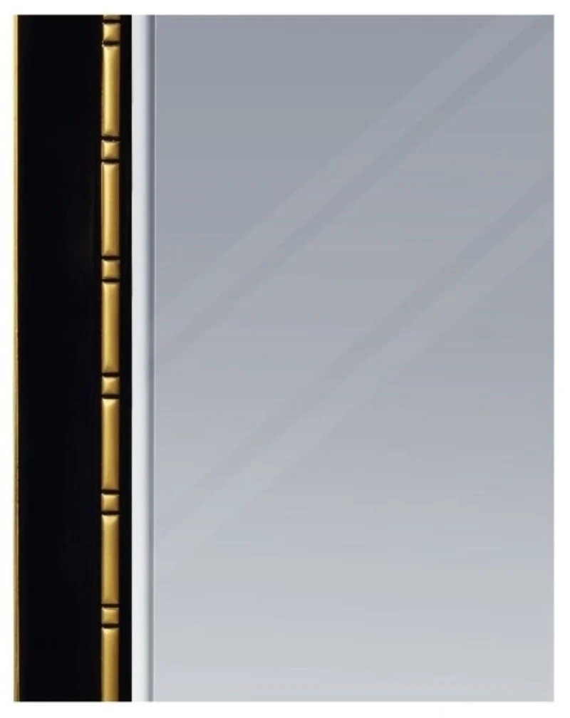 Casa Padrino Luxus Wandspiegel Schwarz / Gold 81 x H. 106 cm - Luxus Kollektion