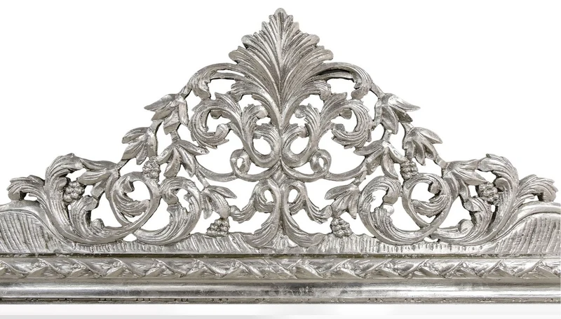 Casa Padrino Barock Wandspiegel Silber 190 x H. 155 cm - Wohnzimmer Spiegel im Barockstil