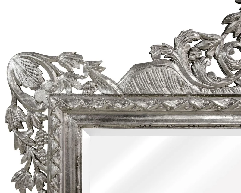 Casa Padrino Barock Wandspiegel Silber 190 x H. 155 cm - Wohnzimmer Spiegel im Barockstil